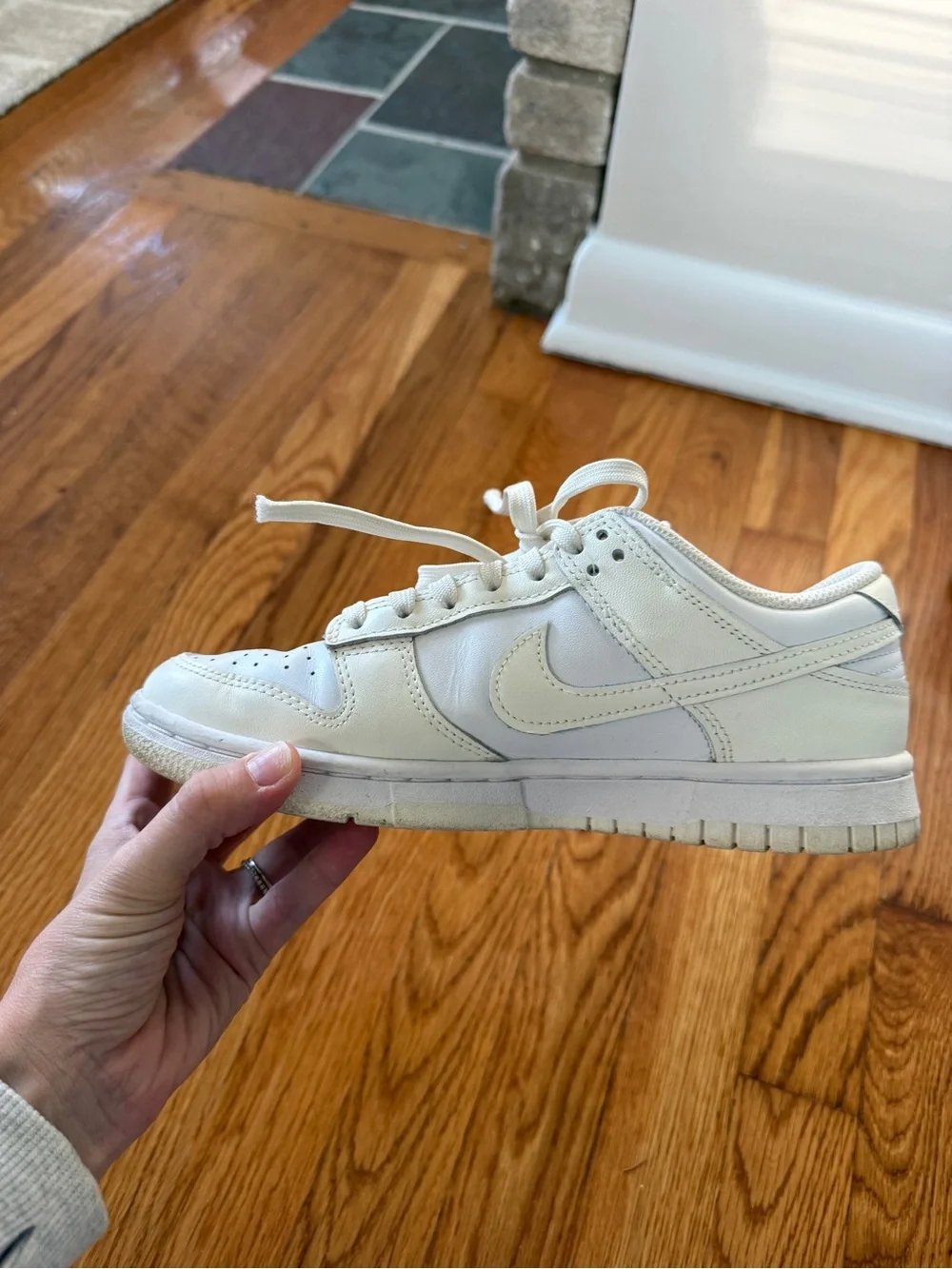 Nike White/Yellow Cream Dunk Sneakers